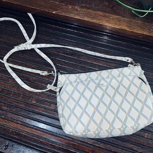 Scout White and Blue Diamond‎ Crossbody Bag